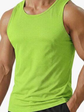 PINSPARK Men's Tank Tops UPF 50+ Quick Dry Sleeveless Athletic Shirts Gym sz L